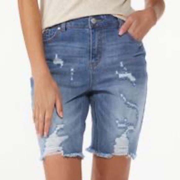Distressed Denim Shorts - Picture 1 of 2